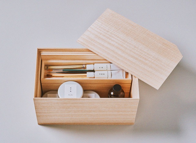 「巡－金継ぎ時代－」金継ぎキットとお道具箱のセット（白木） / Kintsugi kit and box (Plain wood)