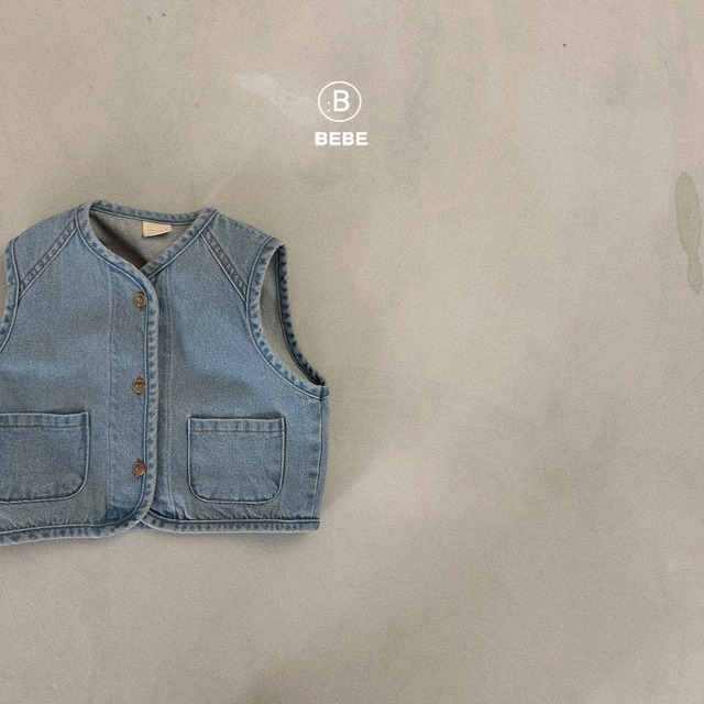 【送料無料・予約　2024spring】bebe：denim vest〔デニムベスト〕　bellabambina