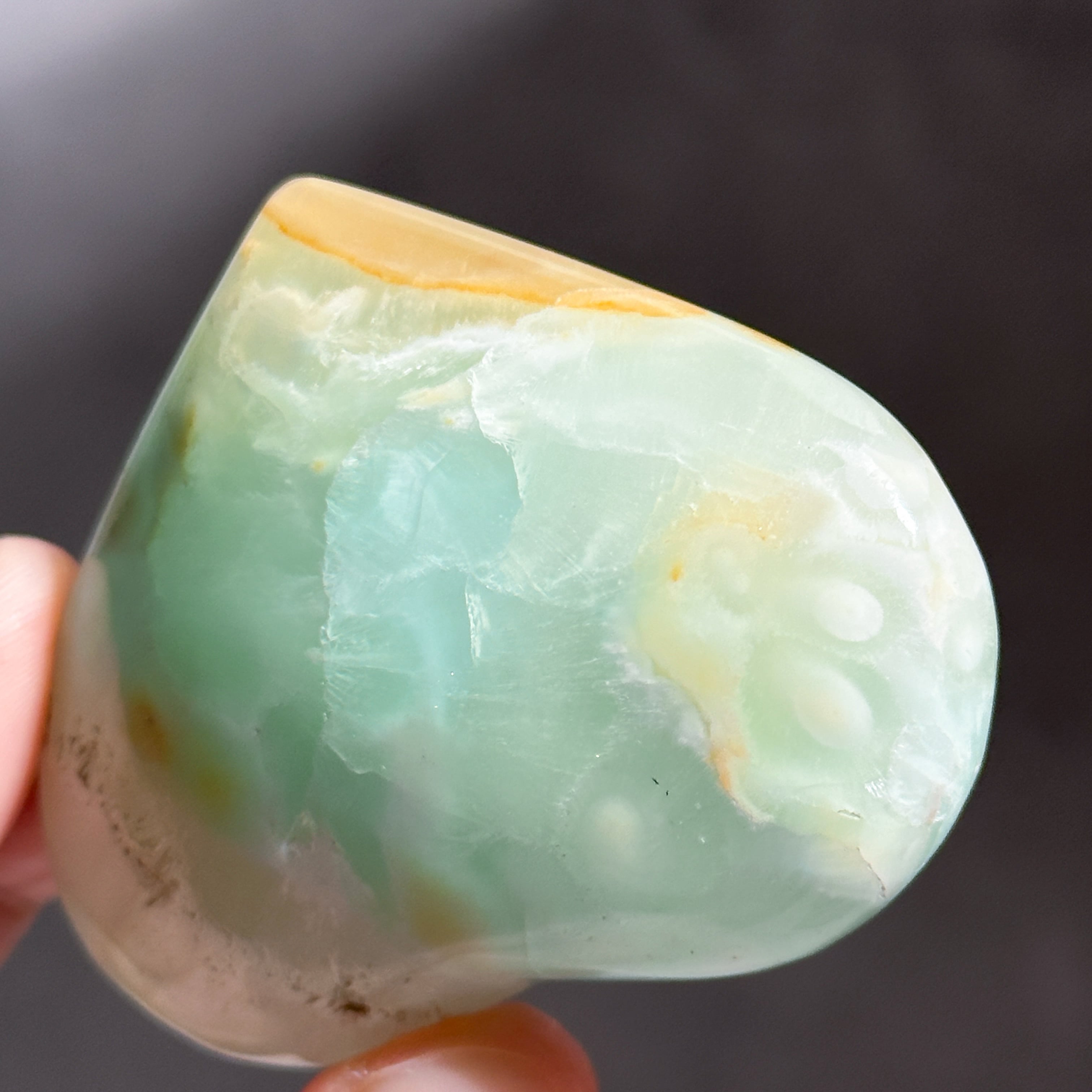 カリビアンブルーカルサイト ハート 33◇Caribbian Blue Calcite