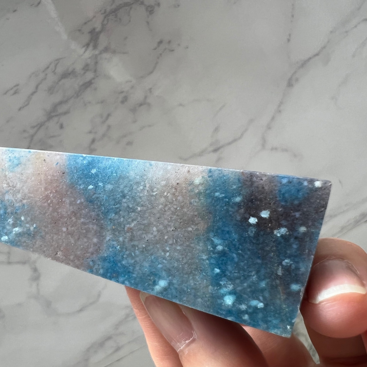 希少*トロレアイトポイント3*スコルザライト(鉄天藍石)インクォーツ*天然石インテリア*天然石タワー*置き物