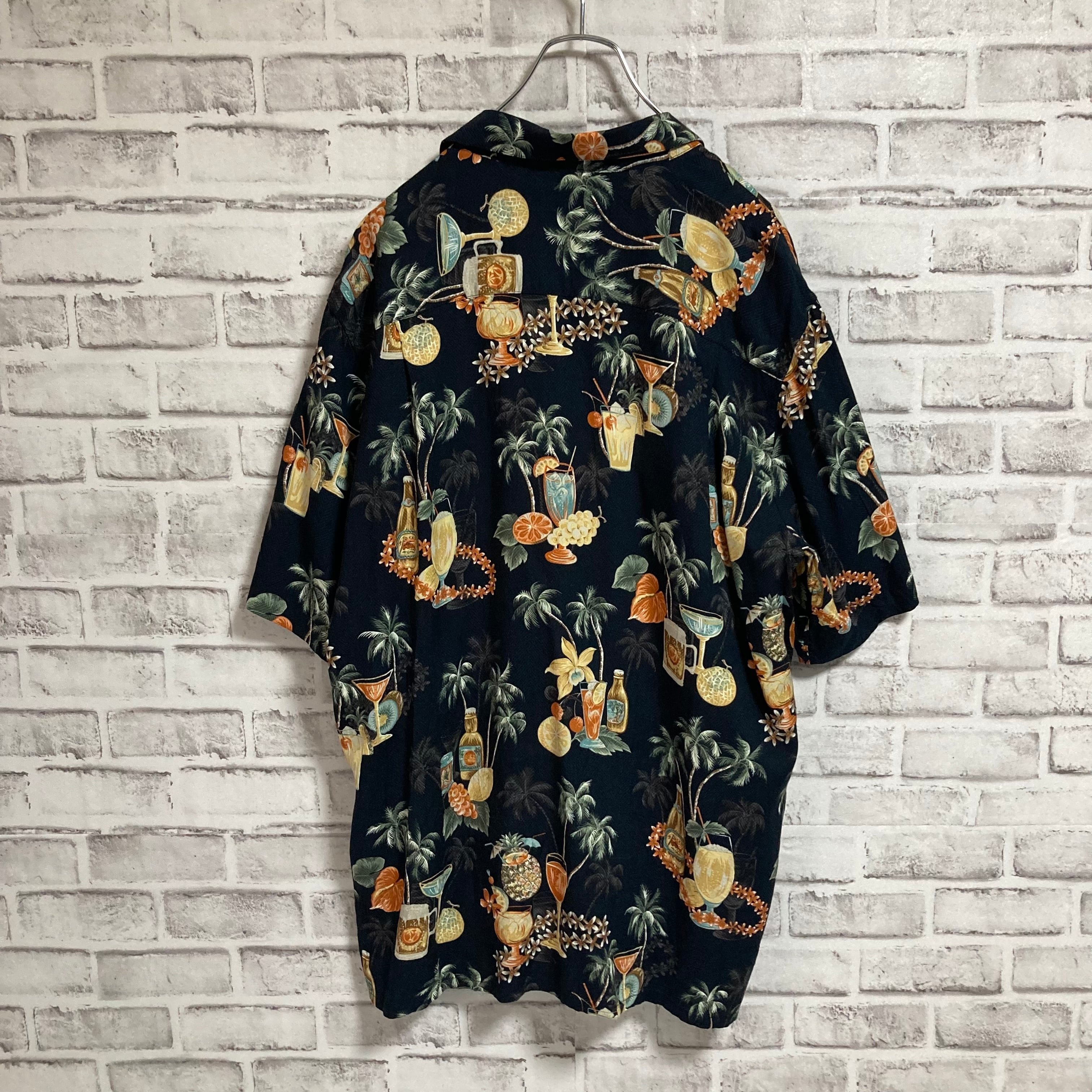 croft&barrow】S/S Shirt L “BEER Pattern” Rayon100% アロハシャツ 柄 