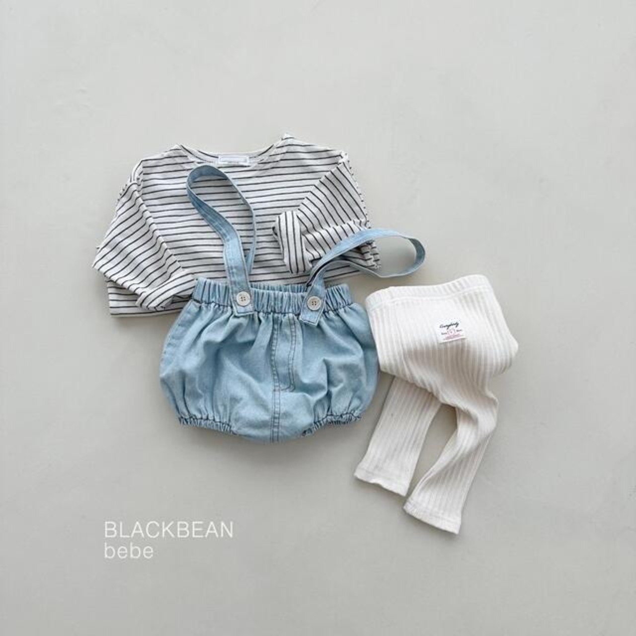 【BLACK BEAN】チュロスサロペットSET デニム 60〜80cm【240205bl】 - 4