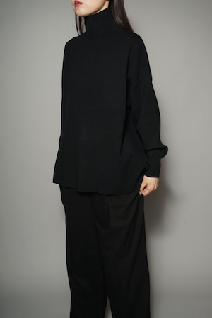 2WAY HIGH NECK SWEATER  (BLACK) 2401-33-003512