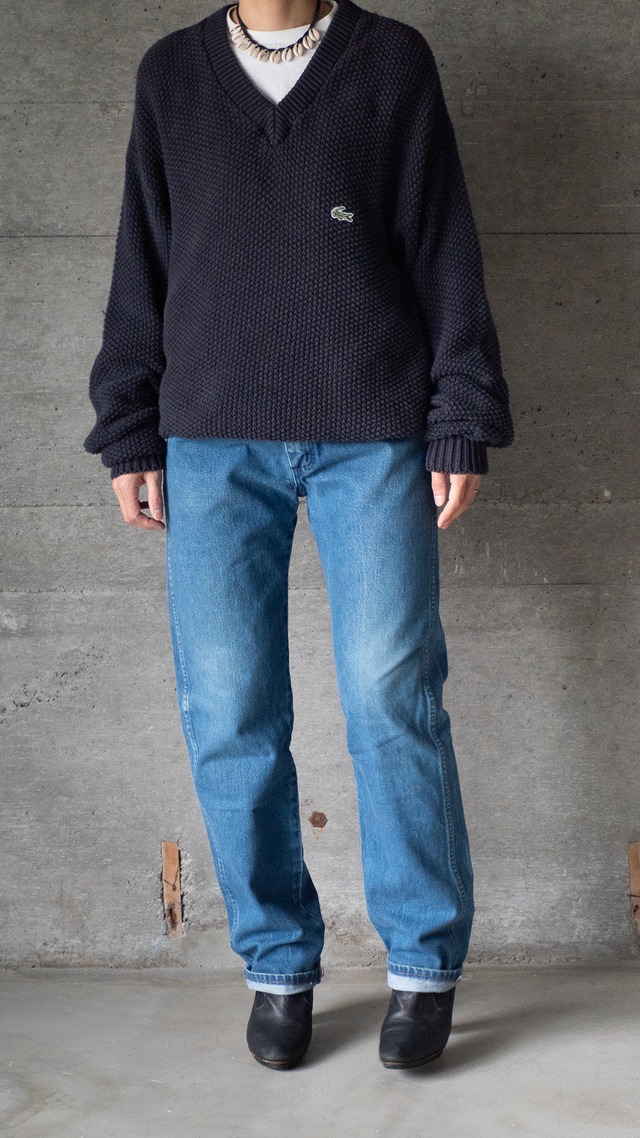 "IZOD LACOSTE" 1980s Cotton V-neck knit