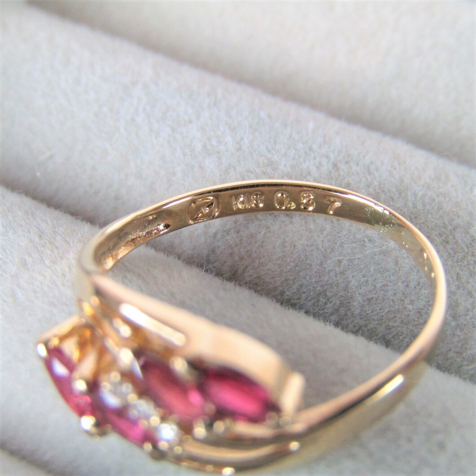 N1794 最高級 天然 ルビー 0.57ct ダイヤ 金 K18 リング 指輪 | 39JEWELRY