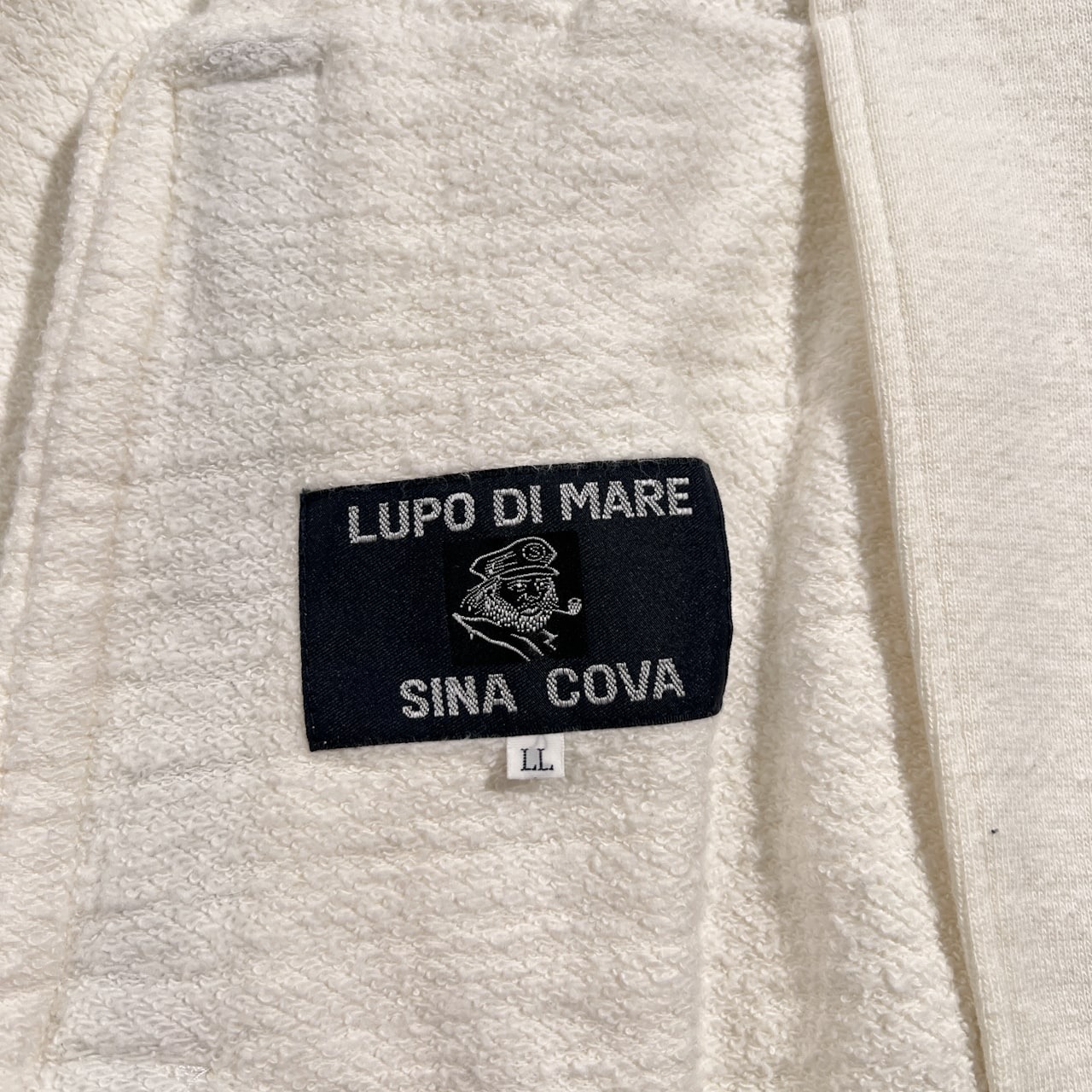 SINA COVA シナコバ BIGワッペン付き ジップアップ スウェット ジャケット サイズ LL /ホワイト/メンズ/日本製