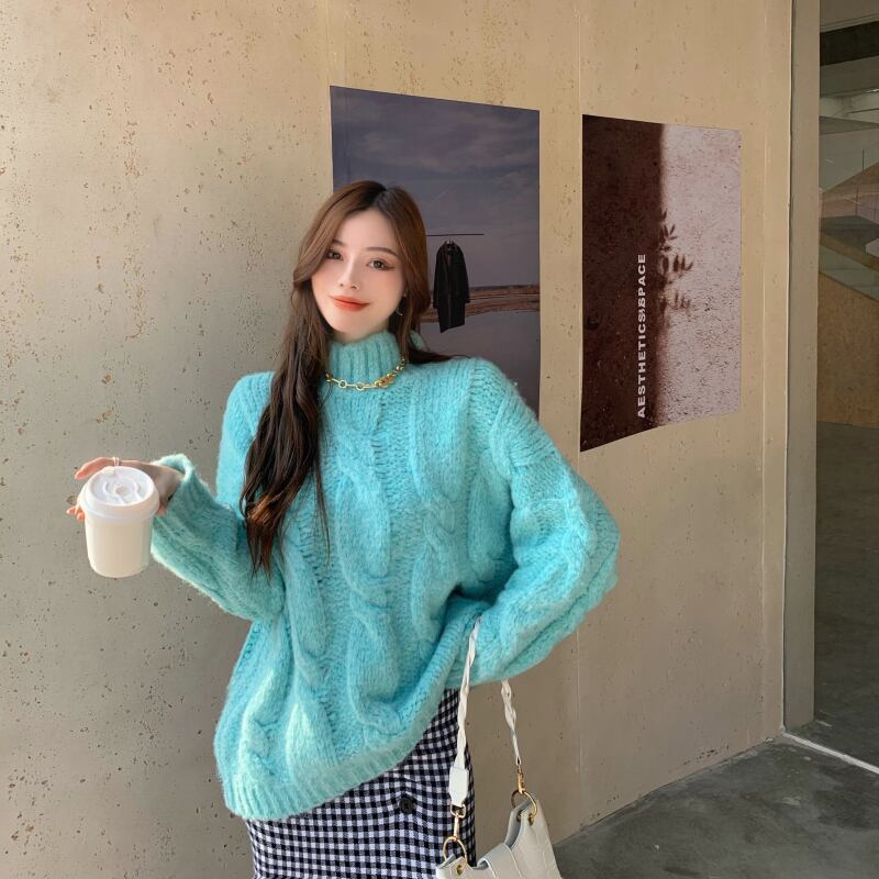 セーター レディースルーズスタンダードブルートップス レトロ ウィンター 冬物 ブラックストロベリース37050008300