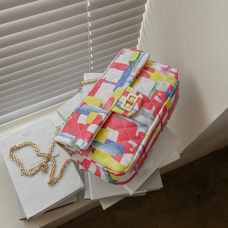 サマーチェーン 夏物 スクウェア メッセンジャーバッグ 手作りハンドバック35010453527