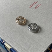 metal×clear ring/silver