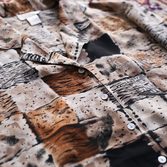 panel leopard pattern l/s shirt