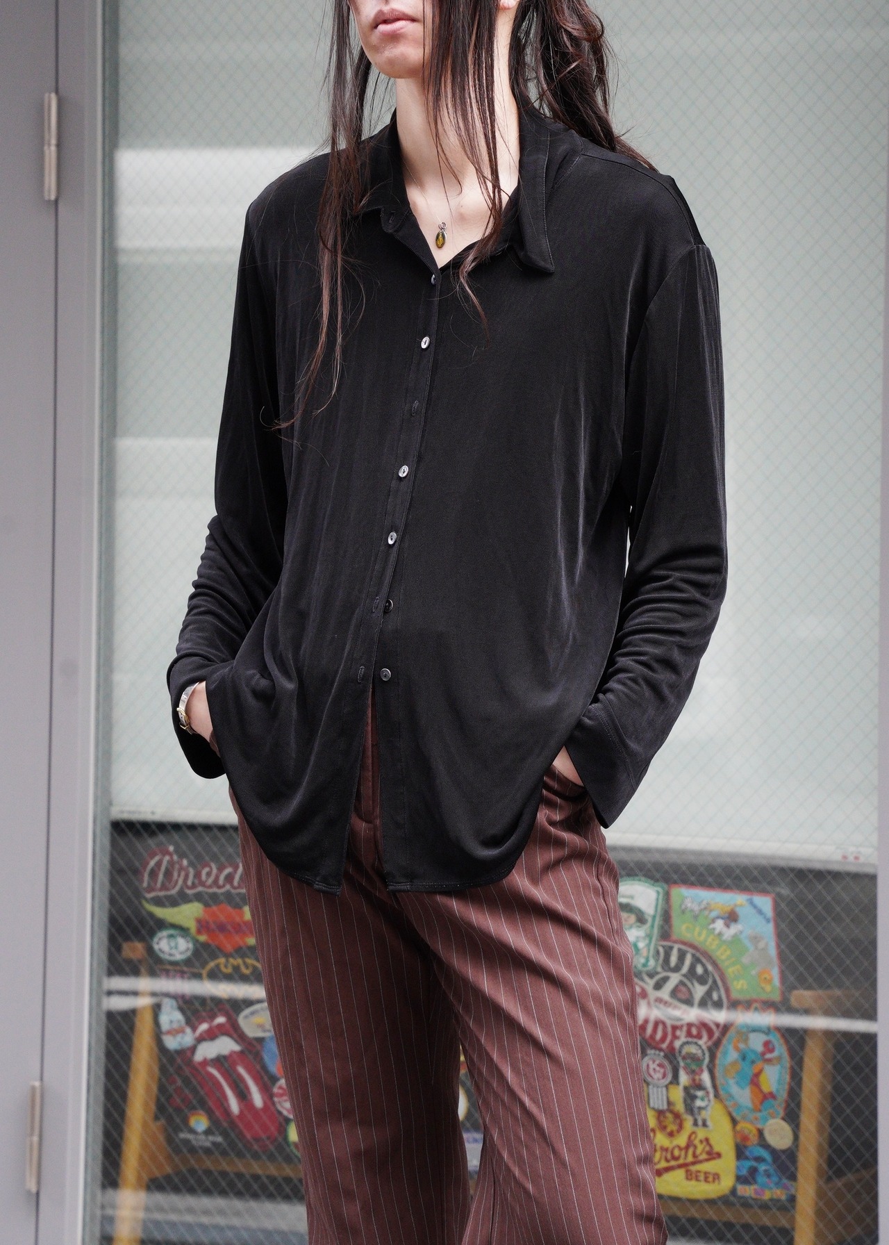 Relax fit drape shirt