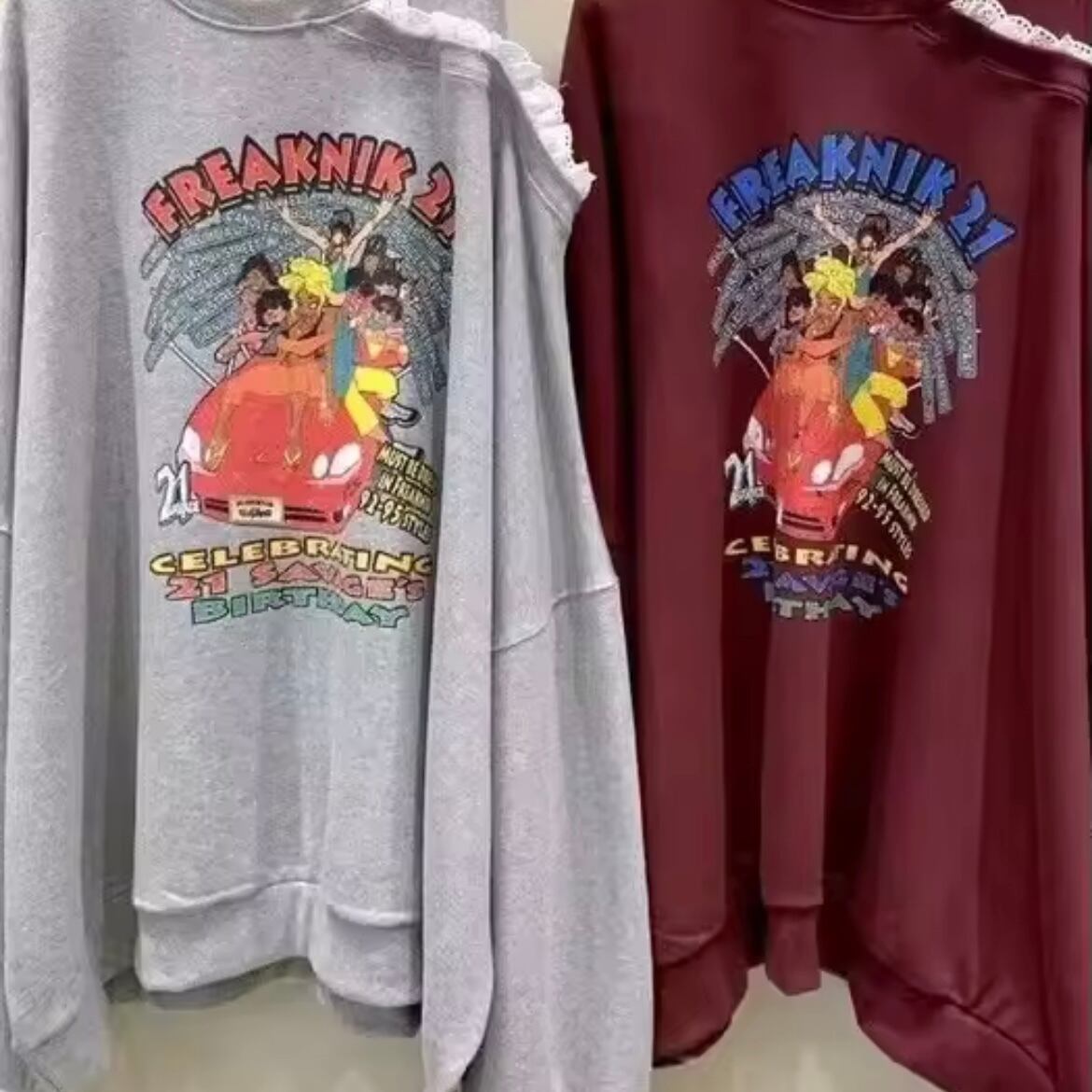 ワンショルルーズスエット