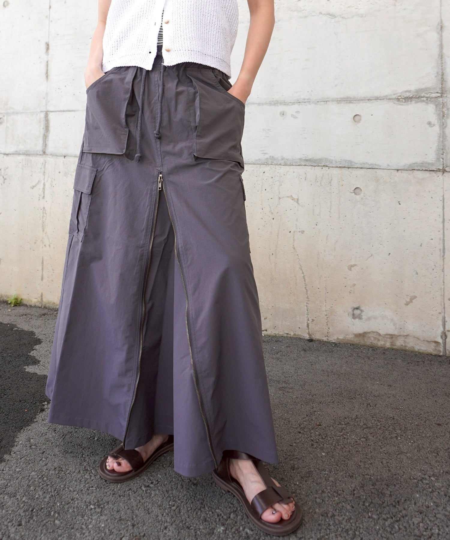 前ZIPロングスカート 5482730 (0319) | gossara(ゴサラ)