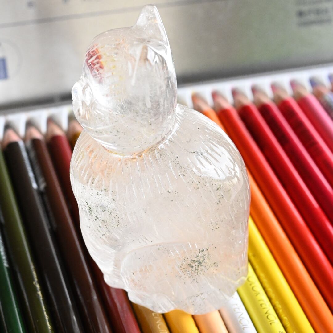 0503134 ガーデンクォーツ招き猫22.2＊13.6ミリ