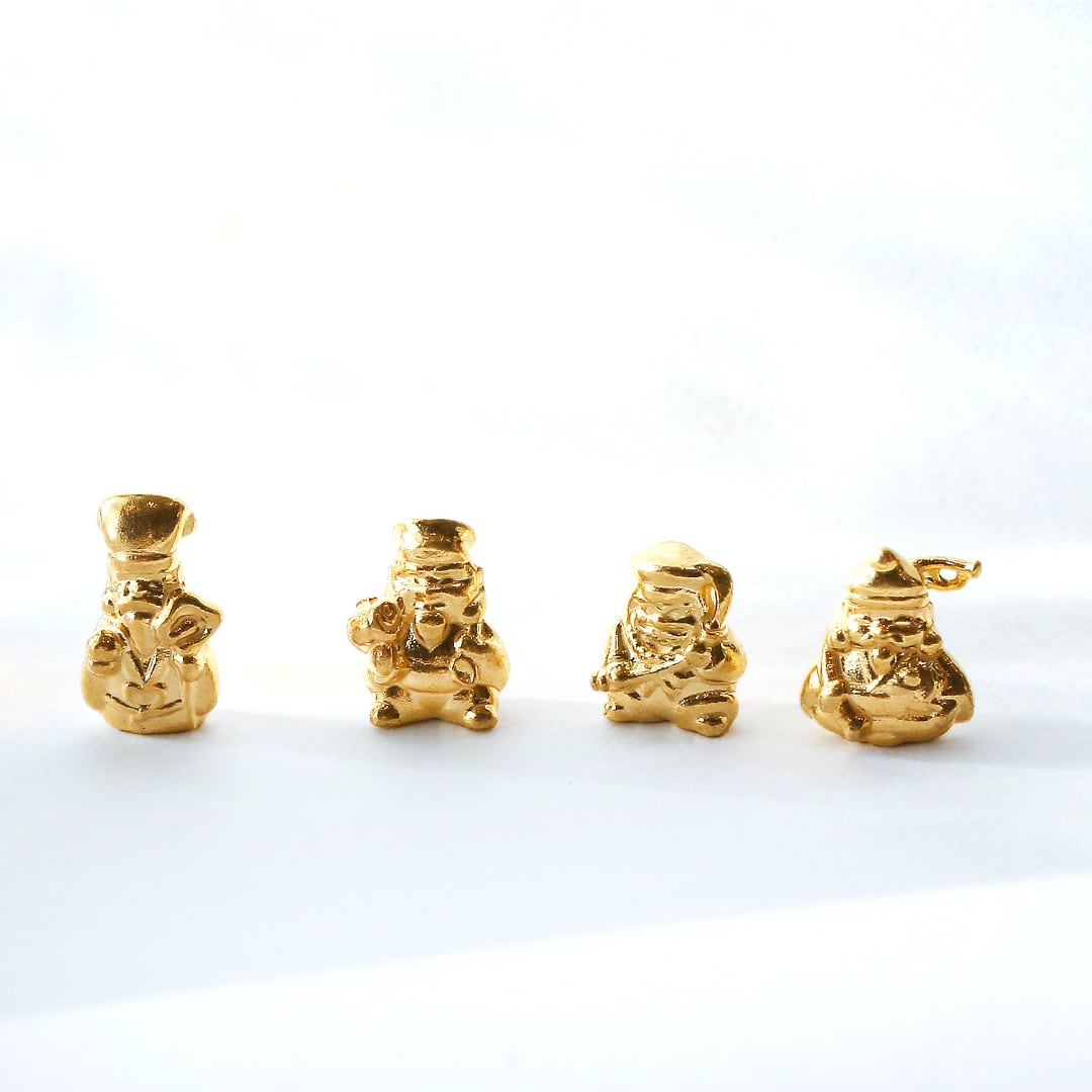 純金 『達磨(だるま)・八福神』小判 約1g お守り【JUNGOLD 純金 『達磨(だるま)・八福神』小判 約1g お守り【JUNGOLD