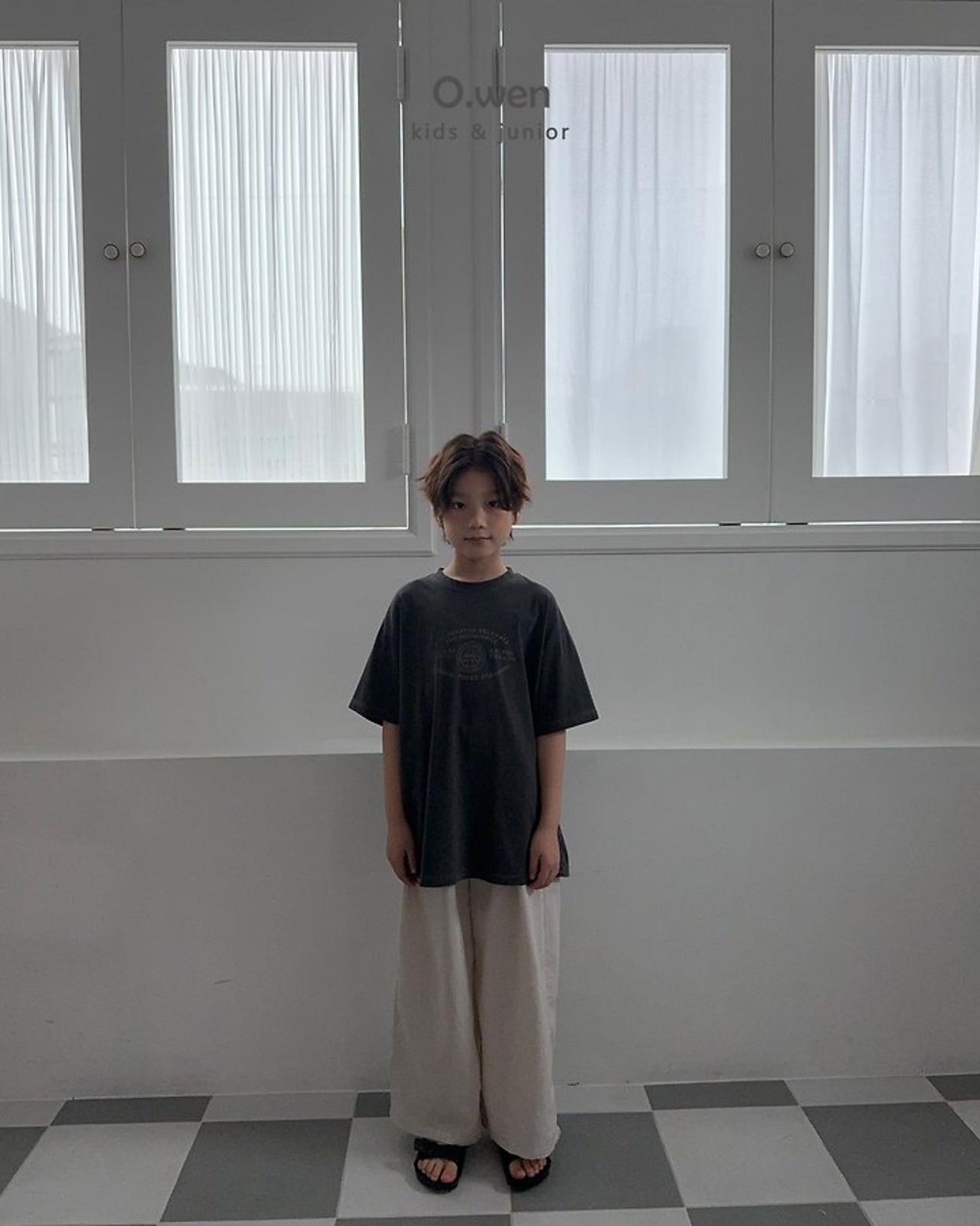 [O.wen] Cut-out pigment Short sleeve T-shirt (adult) / [오웬] 절개피그먼트반팔티 (adult)