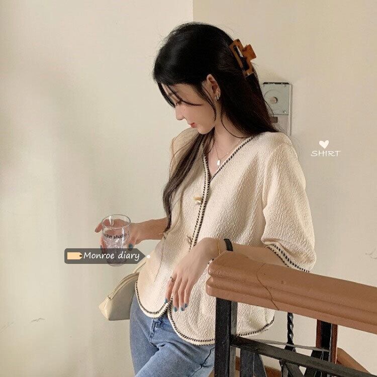 ショートシャツ ジャケット 薄手サマートップス 大人ガーリー スウィート キュート カジュアル 夏物 モンロー92951994756