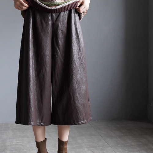 2色／PUレザーバミューダパンツ ・20034