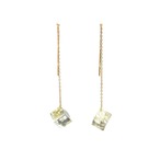 チェーンピアス ゴールドスクエアM・Threader Earrings - Gold Square (M)