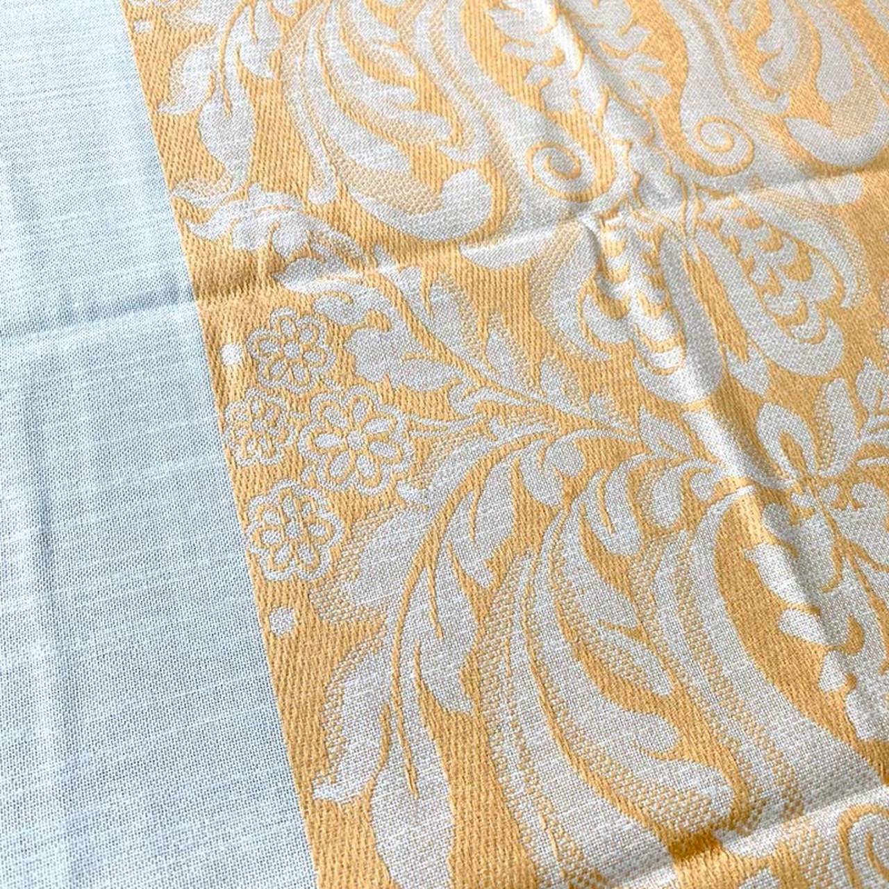 テーブルクロス　リネン　ヴィンテージクロス　カーキ　大判マルチクロス　未使用品 12clcu21-1