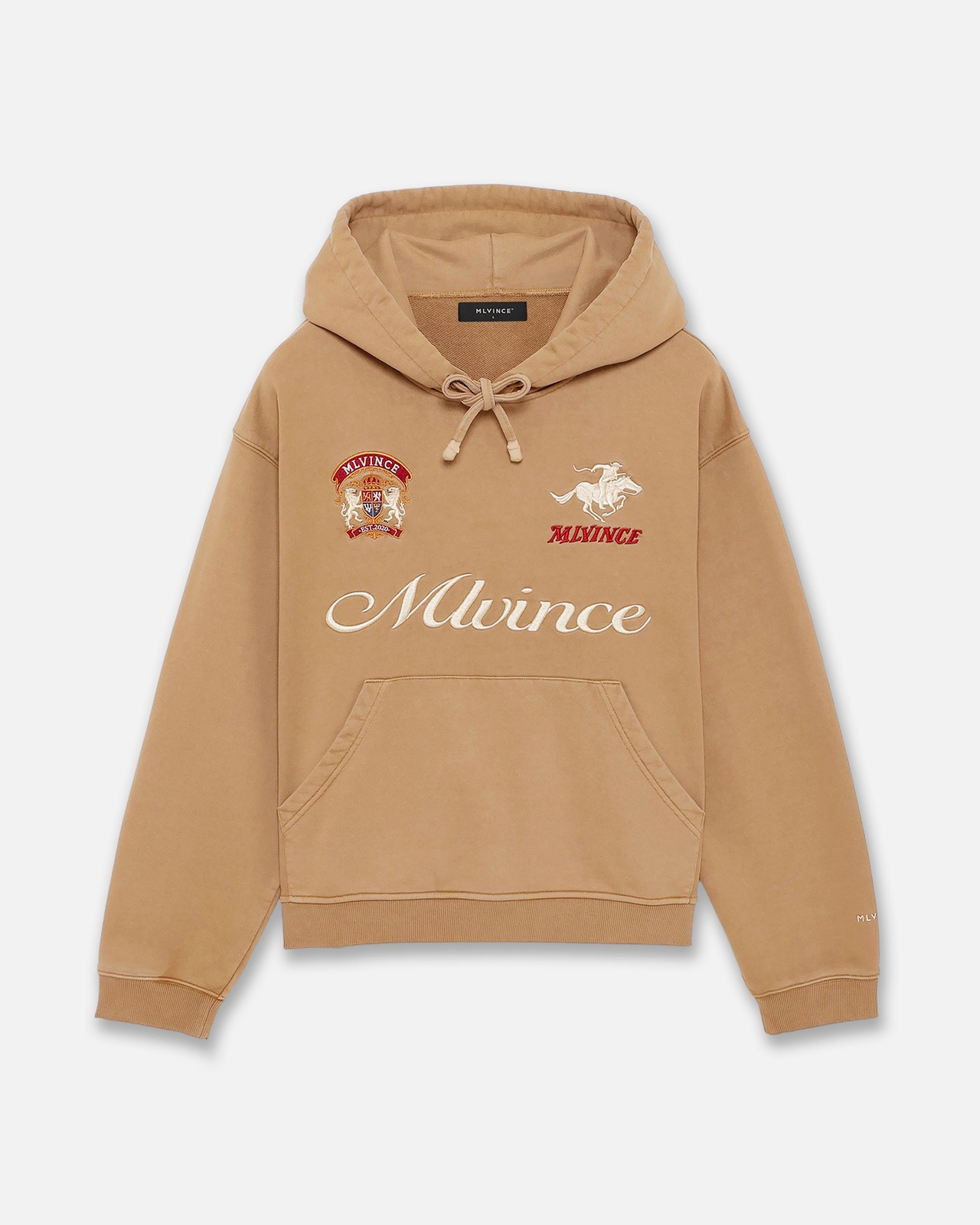 MLVINCE / script logo hoodie tan
