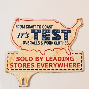50's Vintage TEST OVERALLS Advertising Sign #3