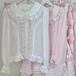 ゆめかわ♡全2カラー　パール付きシフォンブラウス　tops32★