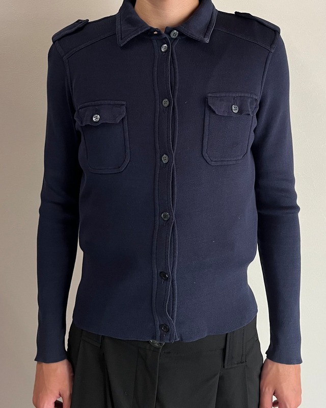 【PRADA】compact military knit shirt