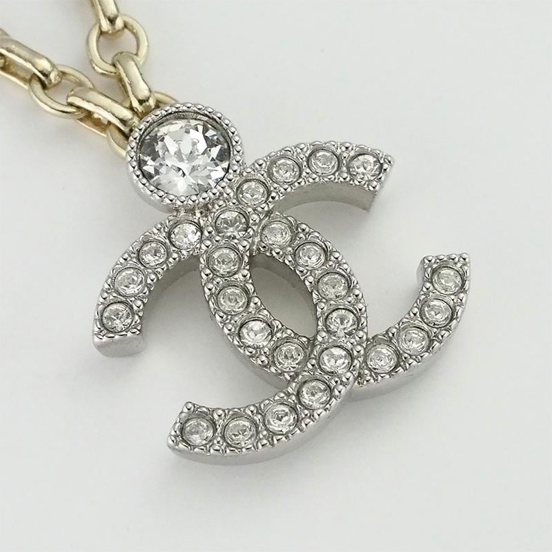 シャネル CHANEL GP ラインストーン ココマーク ネックレス I26V | 質
