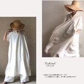 A HOPE HEMP | 布帛《ヘンプ × オーガニックコットン》 スキッパーボリュームフレアードワンピース