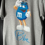 M&Ms Blue キャラクターTシャツ　グレー　アムアンドエムズ　