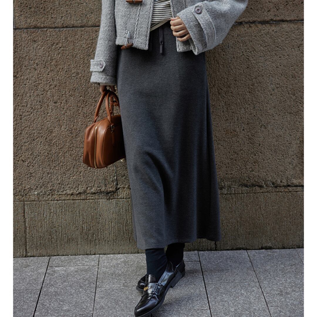 high waist gray skirt