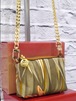 【美品】Salvatore Ferragamo サルヴァトーレフェラガモ ボタニカル柄 ナイロン チェーンショルダー ミニ バッグ ネック ポーチ ポシェット