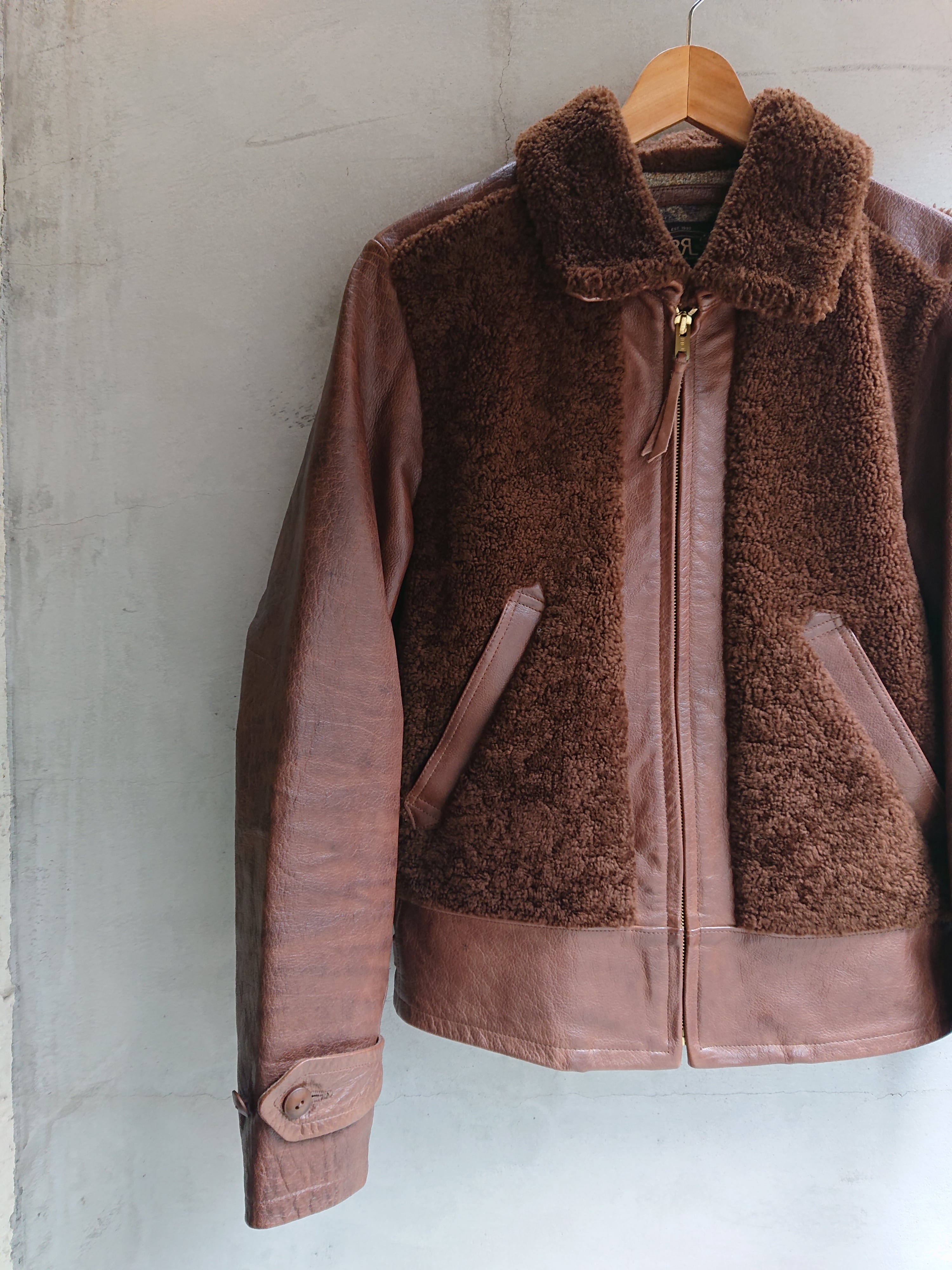 DOUBLE RL RALPH LAUREN GRIZZLY LEATHER JACKET