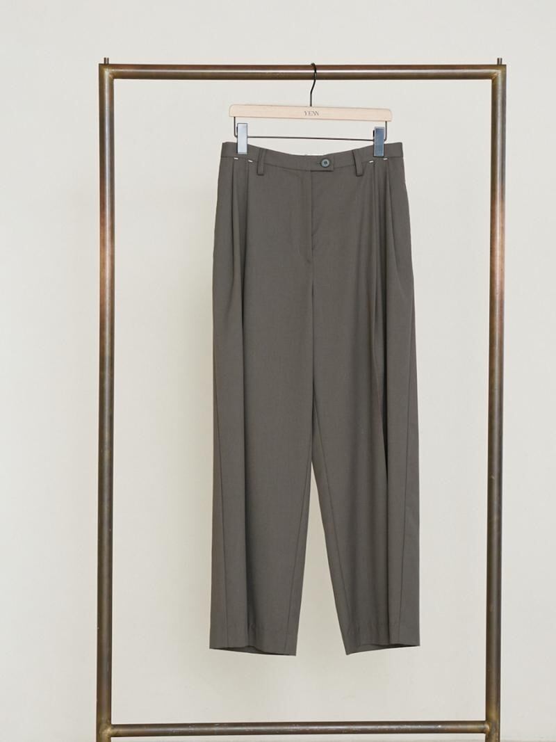 YENN】WOOL BLEND TWO TUCK PT[Y234-31047BT] | MIEL select shop
