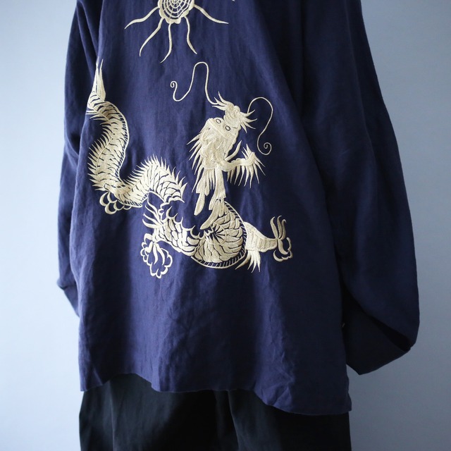 "刺繍×龍" loose silhouette special china shirt