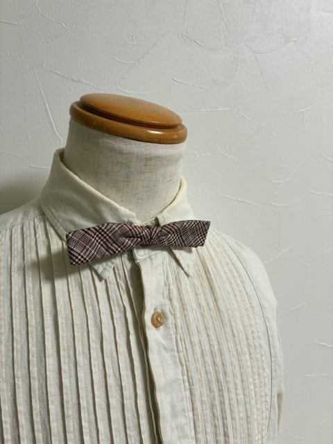 1950's Check Pattern Clip Type Bow Tie