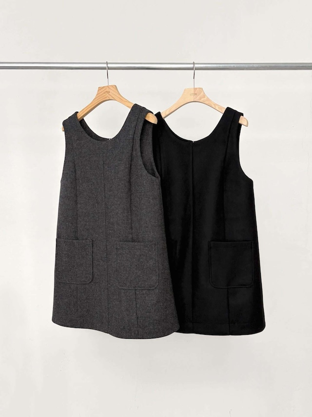 (予約) LITER / Merry wool pocket onepiece 2color