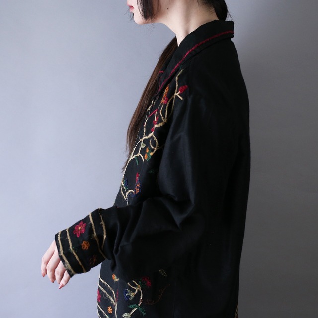 "刺繍" 360 full flower pattern over silhouette shirt jacket