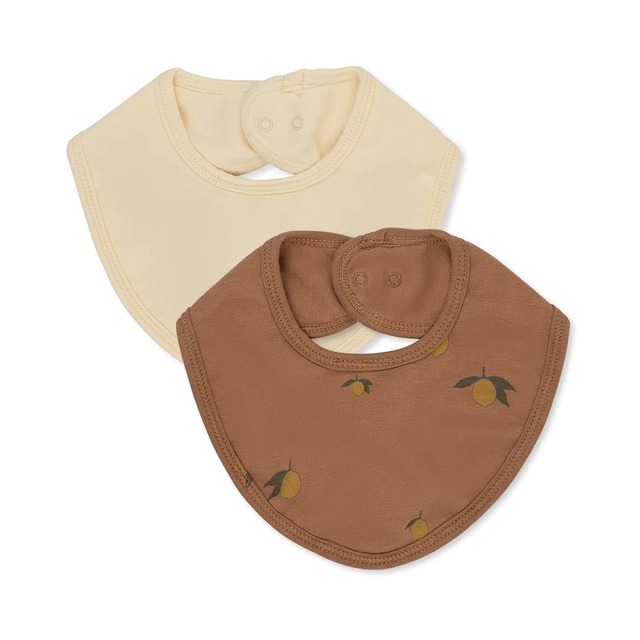 Konges Sloejd bibs "Brown Lemon/Vanilla Basic 2 Pack Bib"（コンゲススロイドスタイ）