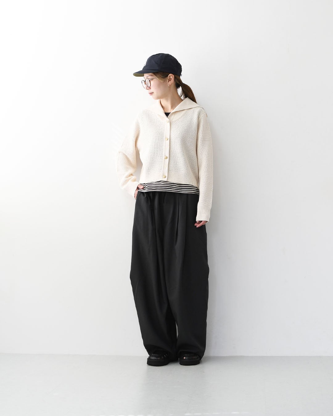 ORCIVAL [オーチバル・オーシバル] W Sailor Collar Knit Cardigan [OR
