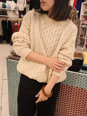 70s〜 fisherman crew neck knit【1954】