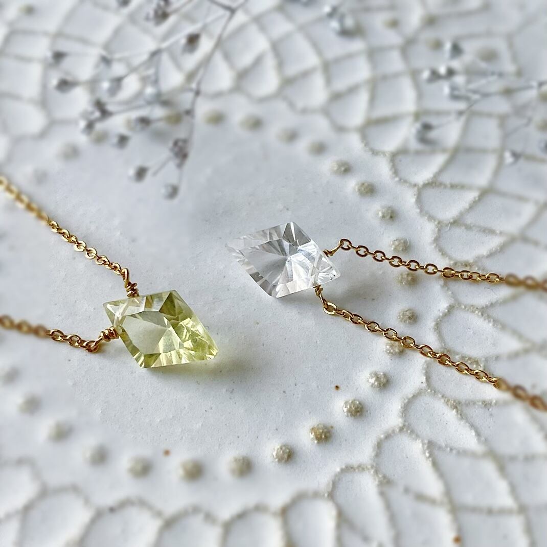 白水晶のダイヤコンケーブカットネックレス -Lucrezia- | Jo's stone