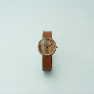 Walnut wood - Organic leather Dark Brown - S