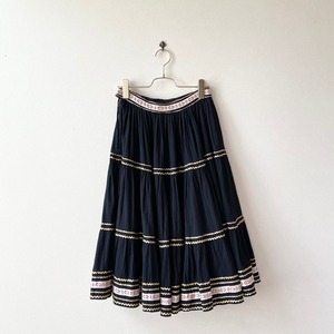 50s USA Embroidery tape Tiered Skirt S12