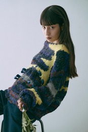Gradient Mix Hand Intarsia Pullover Knit