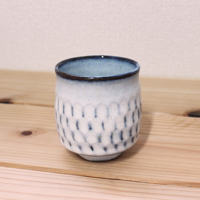 植田禎彦 湯飲み 湯呑 斫手 白 波賀焼 陶芸作家 器 うつわ UED-001