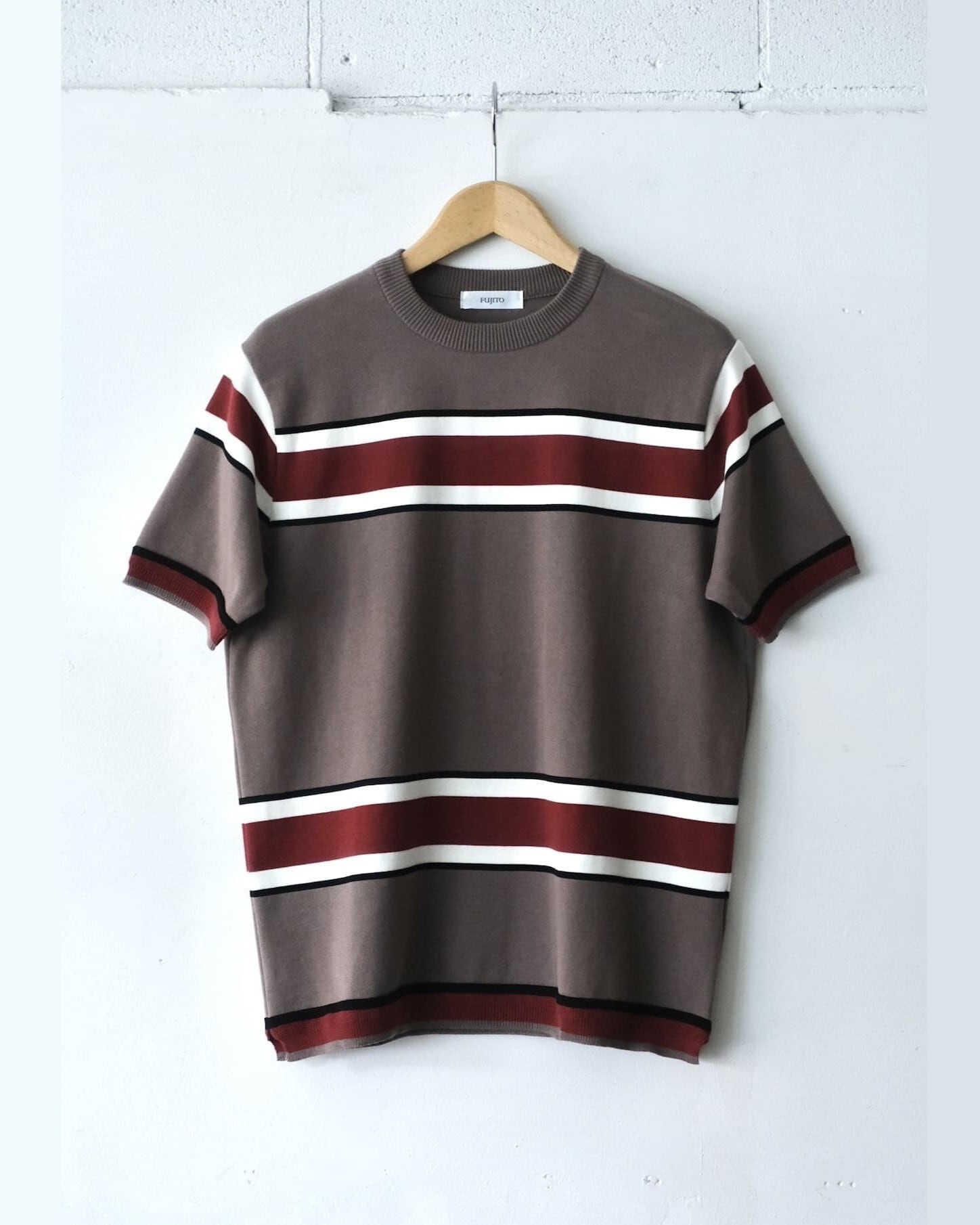 FUJITO(フジト) Border Knit T-Shirt | サウスオレンジ｜メンズ