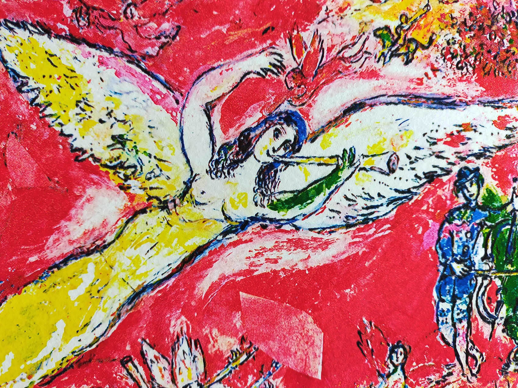 マルク・シャガール絵画「音楽の勝利」作品証明書・展示用フック・限定375部エディション付複製画ジークレ