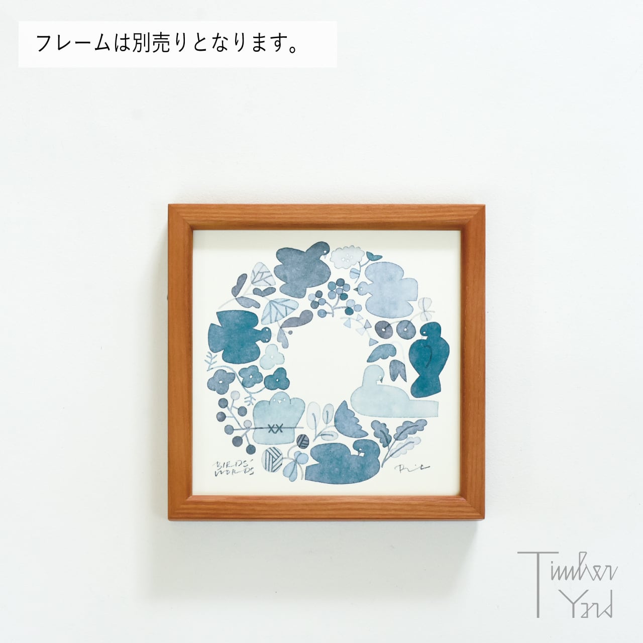 POSTER 15 / WREATH [MONOCOLOR] / BLUE / リース / ブルー / 正方形